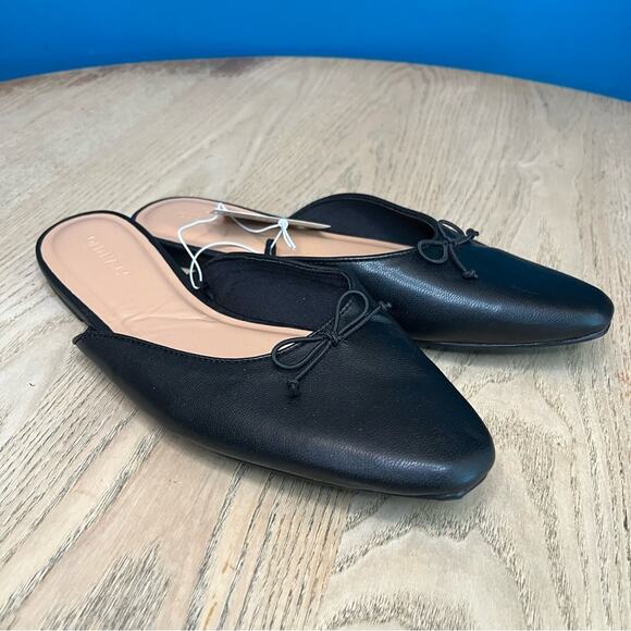 New! Old Navy Black Ballet Mules Minimalist Slip On Flats Women’s Size 7.5 - Picture 1 of 6